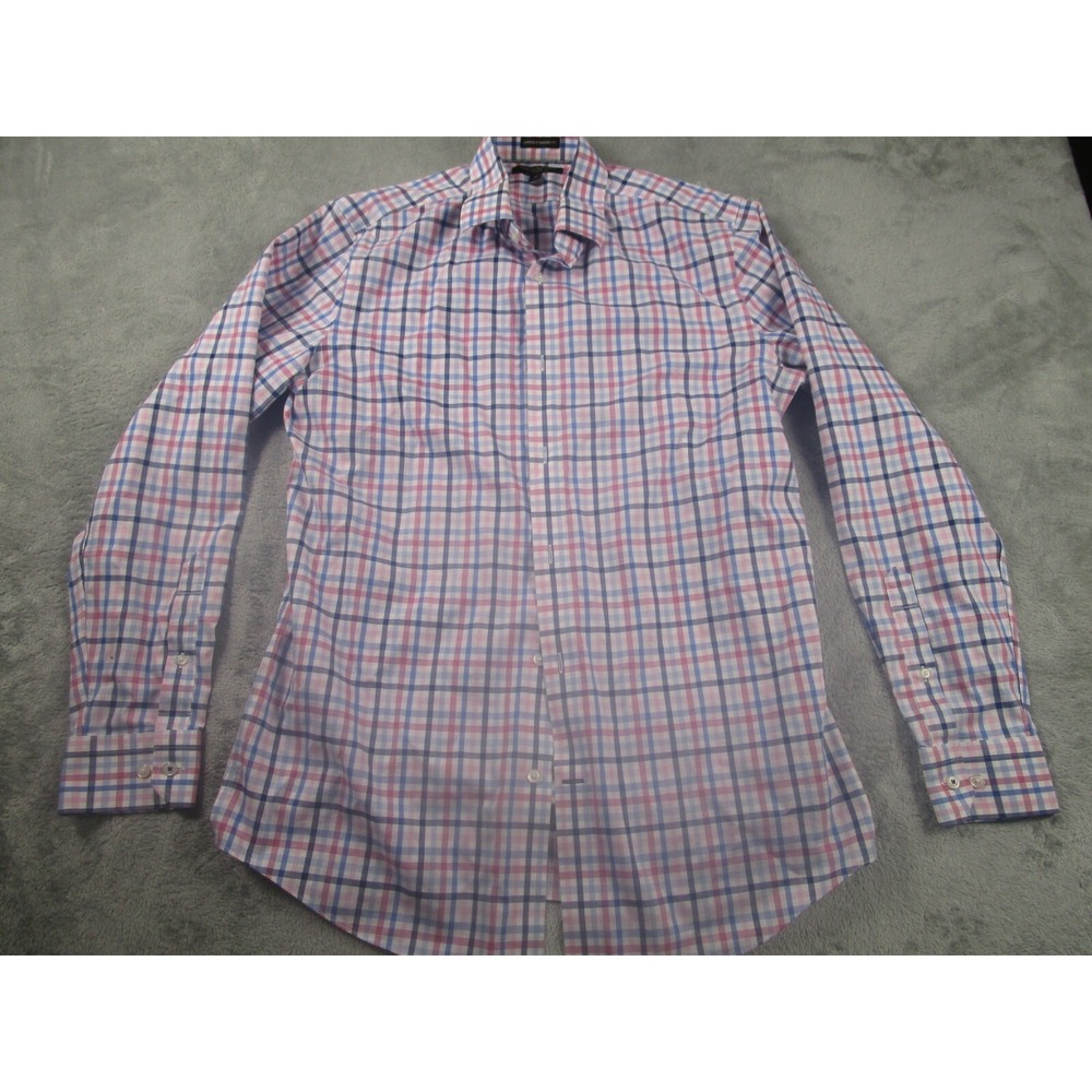 Banana Republic Shirt Mens Medium Blue Plaid Camden Standard Preppy